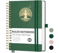 RETTACY Lined Journal Notebook-300 Pages B5 Note Book Hardback, Notepad,Thick Spiral Bound Journal for Men,100gsm,Sticky Notes,Note,19 x 25 cm - DrakGreen