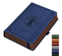 RETTACY Lined Journal Notebook, 320 Numbered Pages, A5 Size (14.5 x 21 cm), for Women & Men, Journaling, Writing, Work & Office, Leather Hardcover, 100 GSM Thick Paper (Navy Blue)