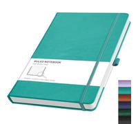 RETTACY Notebook A4 Lined Journal-192 Pages Note Book for Writing, Hardcover Leather Notepad with Pen Loop for Women Men Work Office School (21.5 x 27.9cm)-Cyan