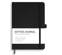 RETTACY Notebook A5, Dotted Journal, Hardcover Notepad, 192 Pages, Black