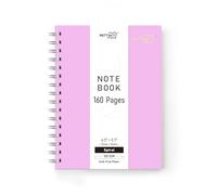 RETTACY Pocket Journal Notebook, 160 Lined Pages, A6 Mini Small Size (4.5" × 5.7"), for Work, Journaling, Writing, 100 GSM Thick Paper, Spiral-bound, Flexible Plastic Cover (Lilac)