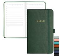 RETTACY to Do List Notebook - Pocket to Do List Planner Notepad with 192 Pages, Pen Holder, Back Pocket, for Women Men Work Office Travel 9.4 x 16.8cm - Green