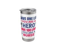Rette EIN Leben Du bist EIN Held Rette 100 Leben Du bist eine Krankenschwester [German Language] Stainless Steel Insulated Tumbler