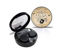 RETUIOS Apothecary Contact Case Personalized Contact Box Travel Kit Portable Customized Contact Case with Mirror Tweezers Remover Tool Solution Bottle, Small, Black