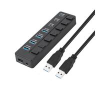 RETUOLWAG 7 Port USB Expansion Adapter 5Gbps Fast Speed Data Transfer 4 USB3.0 3 Type C Switches Control For PC Laptop USB Adapter For External Devices