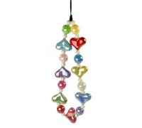 RETUOLWAG Elegant Handmade Beaded Keychain Pendant Chain Strap Fashion Cellphone Rope Women Telephone Lanyard Jewelry Heart Phone Cord With Beads