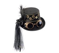 RETUOLWAG Handmade Top Hat Elegant Flat Hats Billycock Cosplay Halloween For Unisex Dress Up Bowlers Hat Industrial Age