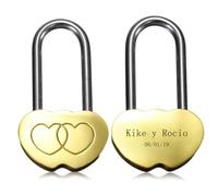 RETUOLWAG Personalized Love Double-Heart Shaped Engraved No for Lover Wedding Valentines Day Personalized Love