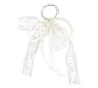 RETUOLWAG Unique Bowknot with Pearls and Lace Decorative Lace Bowknot Hanging Ornament Featuring Pearls for Elegant Interior Individualized Home Decors