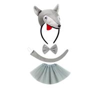RETUOLWAG Wolf Animal Costume Accessories Wolf Headband Tail Bowtie Skirt For Kid Boy Girl Teen Role Playing Halloween Cosplay Costume Set