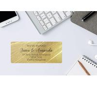 Return Address Stickers - Customizable Address We Have Moved Reminder Labels Custom Thank You Labels with Your Text Gold foil Stickers