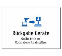 Return Devices - Please turn off devices at the return point. Aluminium Sign A2: 594 x 420 mm - With Graphic and Text