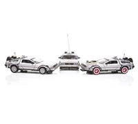 Back to the Future Delorean SET OF 3 Trilogy DMC 1:24 Scale Model Cars BNIB