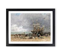 Return Of The Terre Neuvier By Eugene Boudin Classic Painting Framed Print | A3 Black Framed Wall Art | Ready to Hang | Classic Historical Picture | Living Room Bedroom Lounge Office