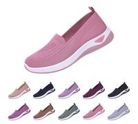 Return+pallets+for+Sale+Liquidation Slip On Trainers Women Wide Fit Ladies Breathable Mesh Walking Running Shoes Comfortable Arch Support Soft Sole Athletic Mum Birthday Gifts Pink 6