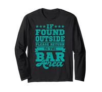 Return to Bar Area Retro Funny Drinking Humor Long Sleeve T-Shirt
