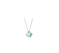 Return To Blue Mini Double Hearts Classic Heart Double Heart Pendant Necklace（silver）