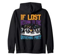 Return To Graveyard Party Halloween Spooky Haunted Season Zip Hoodie