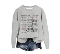 Return to Library Shirt Women Vintage Book Lover Sweatshirt Graphic Crewneck Reader Librarian Teacher Pullover Tops Christmas Jumper Reindeer Snowflakes Knitted Xmas Long Sweater Top