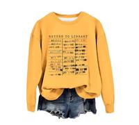 Return to Library Shirt Women Vintage Book Lover Sweatshirt Graphic Crewneck Reader Librarian Teacher Pullover Tops Christmas Jumper Reindeer Snowflakes Knitted Xmas Long Sweater Top