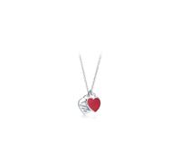 Return To Red Mini Double Hearts Classic Heart Double Heart Pendant Necklace（silver）