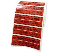 Return to Sender Not at This Address Stickers 500 Pcs, 3X1 Inch Adhesive Label Stickers, Waterproof Return to Sender Label Sticker for Small Business Envelop Box Cartons Shipping Stickers
