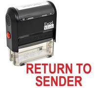 RETURN TO SENDER Self Inking Rubber Stamp - Red Ink (42A1539WEB-R) by DiscountRubberStamps
