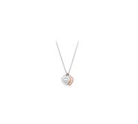 Return To Silver + rose gold Mini Double Hearts Classic Heart Double Heart Pendant Necklace