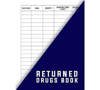 Returned Drugs Book: Medication Log Book, Notebook Journal Controlled Drug Recording, Expired & Returned Drug Book, Recording & Medication Log Book 8.5 x 11, Large Log Book