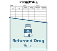 Returned Drugs Book: Returned Drugs Log Book Hardback | Medication Returns Book to record expired drugs returned to Pharmacy for Disposal | Expired & Returned Drug Book | A4 Format
