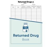 Returned Drugs Book: Returned Drugs Log Book | Medication Returns Book to record expired drugs returned to Pharmacy for Disposal | Expired & Returned Drug Book | A4 Format