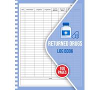 Returned Drugs Log Book: Medication Return & Disposal Log | Track Inventory, Quantities, and Destruction Dates for Pharmacy, Clinic, or Hospital Use