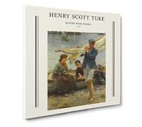 Returning By Henry Scott Tuke Canvas Print | Gallery Wrapped 30mm Frame Wall Art | 20x20 inches | Ready to Hang | Classic Picture | Living Room Bedroom Lounge Office