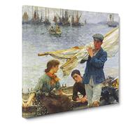 Returning by Henry Scott Tuke Canvas Print | Gallery Wrapped 30mm Frame Wall Art | 20x20 inches | Ready to Hang | Modern Picture | Living Room Bedroom Lounge Office
