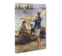 Returning By Henry Scott Tuke Canvas Print | Gallery Wrapped 30mm Frame Wall Art | 30x20 inches | Ready to Hang | Classic Picture | Living Room Bedroom Lounge Office