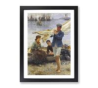 Returning By Henry Scott Tuke Classic Painting Framed Print | A3 Black Framed Wall Art | Ready to Hang | Classic Historical Picture | Living Room Bedroom Lounge Office