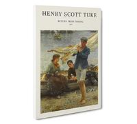Returning Henry Scott Tuke Canvas Print | Gallery Wrapped 30mm Frame Wall Art | 30x20 inches | Ready to Hang | Contemporary Picture | Living Room Bedroom Lounge Office