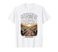 Returning to the Ancient Paths Jeramiah 6:16 Value Graphic T-Shirt, Men, White, S