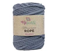 Retwisst Macrame Craft Rope 3mm Twisted Cord Thread Recycled Fibres 500g (R3R03 - Grey)