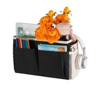 Retyion Bedside Hanging Storage Basket Headboards Bunk Beds Dorm Rooms Organizer Caddy for Storage (Black)
