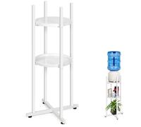 Retyion Water Dispenser Stand 5 Gallon Water Jug Stand Sturdy Water Stand(32.8" H-11.2" W) Water Jug Stand with 2 Round Shelfs for 1-5 Gallon Water Bottles/Crocks, Water Jug and Plant Stand (White)