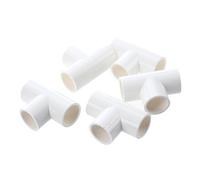 RETYLY 20mm PVC Tee 3 Way Water Pipe Tube Adapter Connectors White 5 Pcs