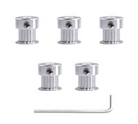 RETYLY 5PCS Aluminum GT2 Timing Belt Pulley 20 Teeth Bore 5mm Width 6mm and Wrench for RepRap 3D Printer Prusa i3
