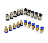 RETYLY PC4-M10 Straight Pneumatic Fitting Push to Connect + PC4-M6 Quick in Fitting for 3D Printer Bowden Extruder (Pack of 20pcs)