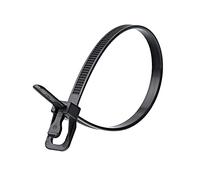 RETYZ 100PK 6" BLK EveryTie -EVT-S06BK-TA Releasable, Reusable, One-Handed, Tool-Free, Patented Cable Tie