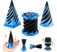 RETZLA 3 Packs Impossible Cone, Spiral Cone Fidget Toy, 3D Printed Spiral Cone, Mini Vortex Thread Illusion Toy for Anxiety Relaxation