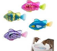 RETZLA 4PCS Electronic Pet Fish, Electronic Fish Cat Toy, LED Light Pet Electronic Fish, Electronic Fish That Can Swim in Water, Cat Toy