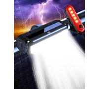 RETZLA Bike Lights Front and Back, 9000 Lumen Super Bright LED Bicycle Light, USB-C Rechargeable Waterproof Headlight & Taillight Set for Mountain Road Night Riding