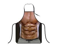 RETZLA Funny Muscle Apron Kitchen Creative Cooking Grilling Baking Party Apron for Man Kitchen Cooking Aprons Novelty Gifts