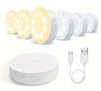 RETZLA Motion Sensor Light 1-3 Pack, Battery Operated Under Cabinet Lighting with USB Rechargeable for Wardrobe, Kitchen, Closet, Bedroom, Bathroom, Toilet, Stairs, Kitchen Hallway (1)